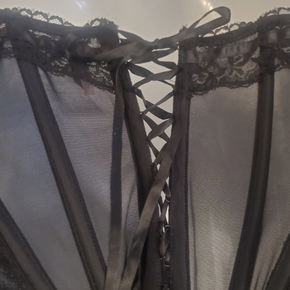 Victoria's Secret Lace-Up Sheer Corset Boned Panties S - Picture 2 of 5